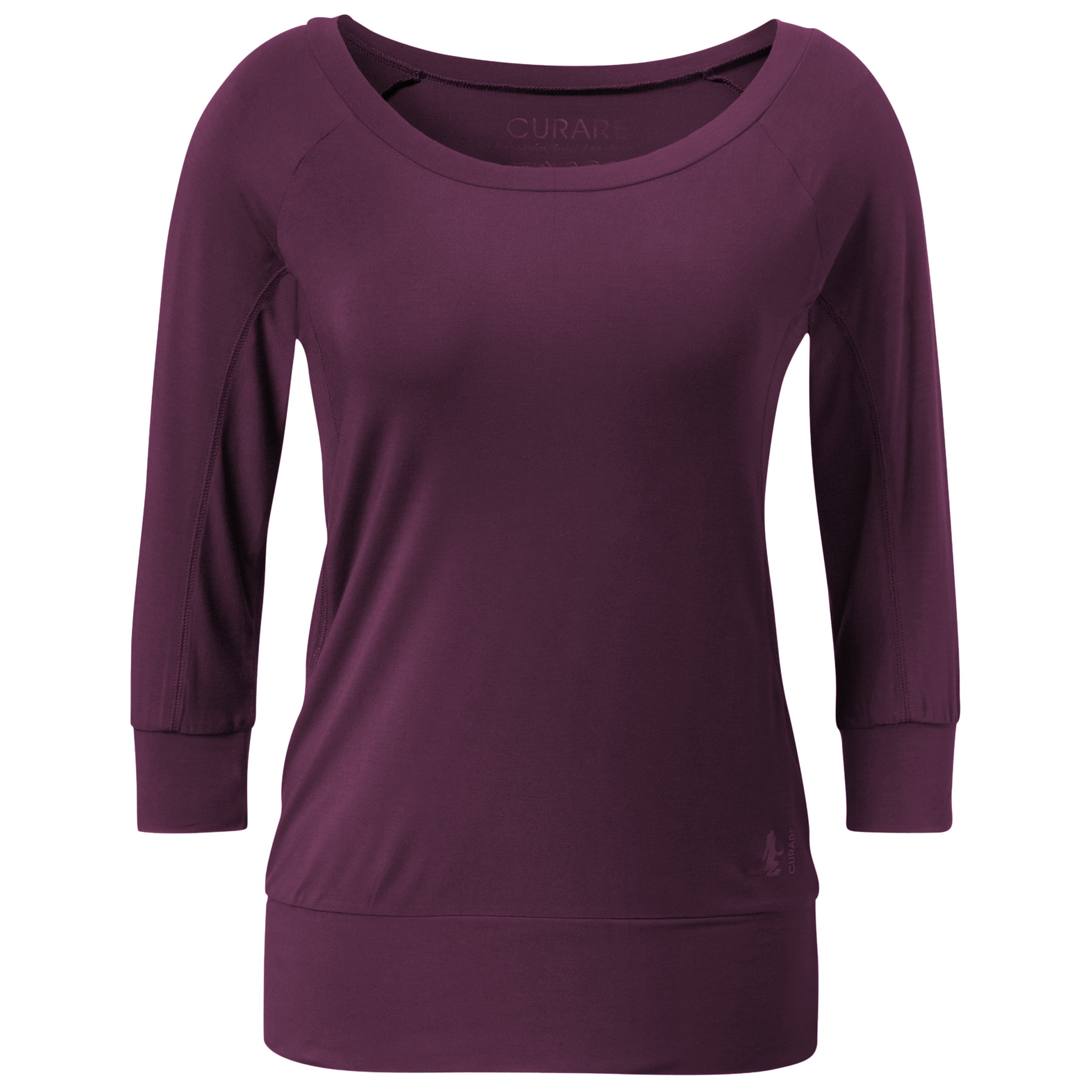 3/4 Shirt Boatneck - dark plum - YOGISHOP