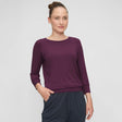 3/4 Shirt Boatneck - dark plum - YOGISHOP