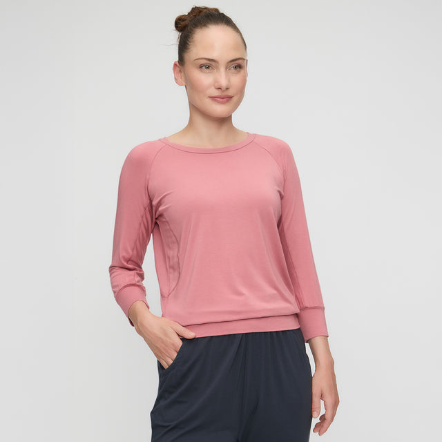 3/4 Shirt Boatneck - faded rose - YOGISHOP