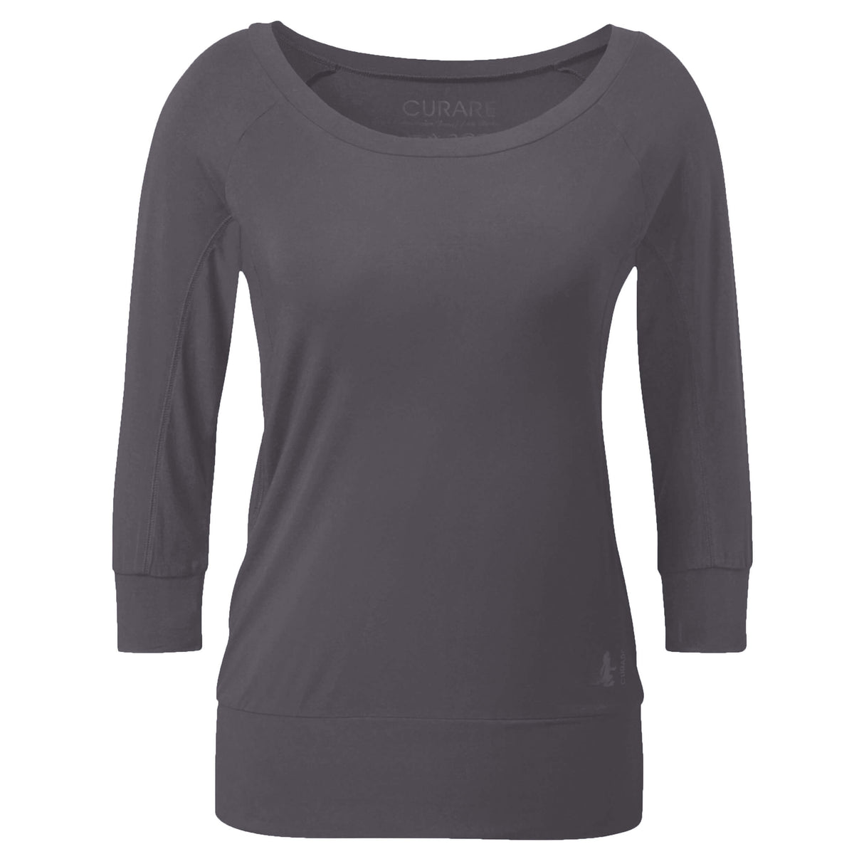 Yoga-Shirt 3/4 Boatneck - grau aubergine - YOGISHOP
