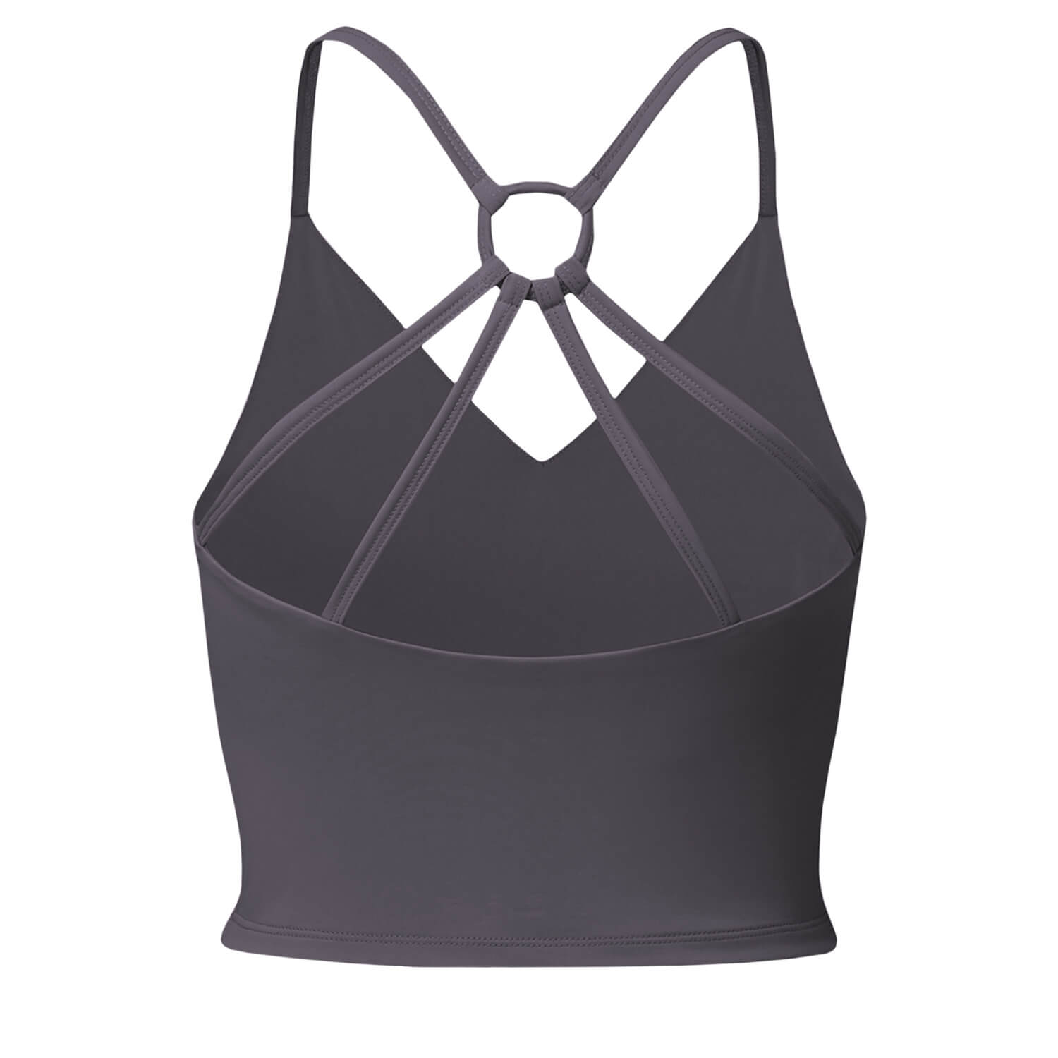 Short Spaghetti Top - grau aubergine - YOGISHOP