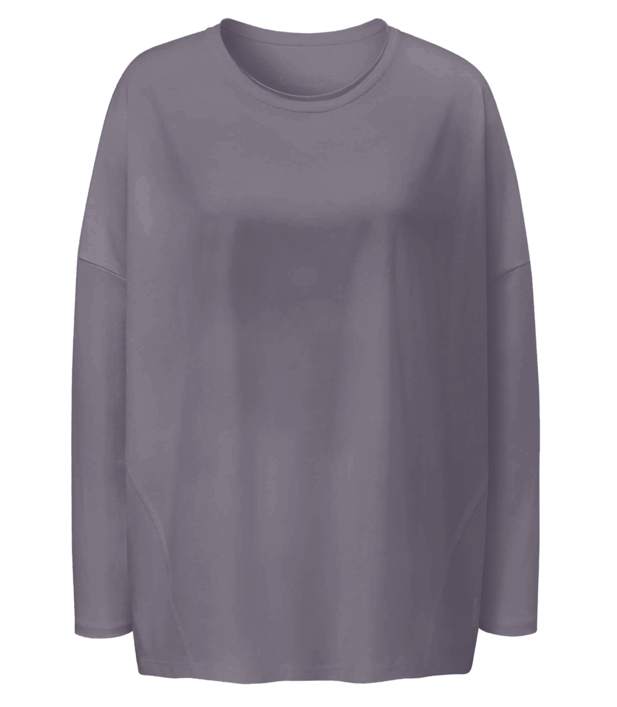 Yoga-Shirt Boxy, round neck - grau aubergine - YOGISHOP
