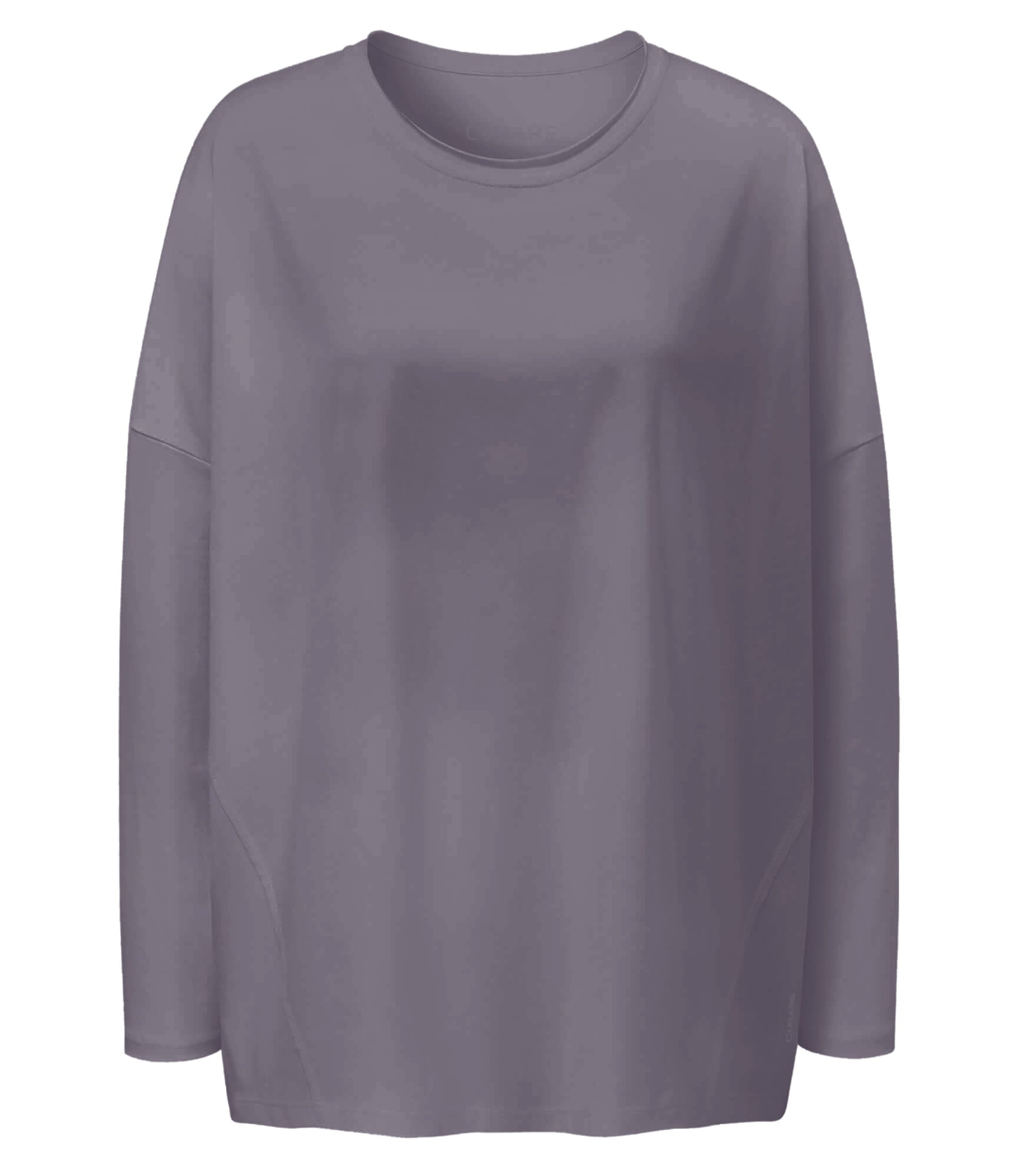 Yoga-Shirt Boxy, round neck - grau aubergine - YOGISHOP