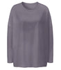 Yoga-Shirt Boxy, round neck - grau aubergine - YOGISHOP