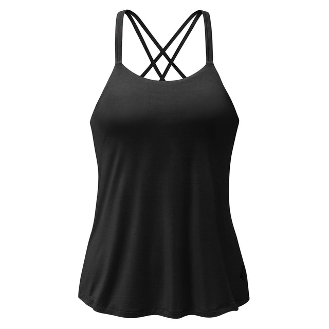 Yoga-Bra Spaghetti Top - black - YOGISHOP