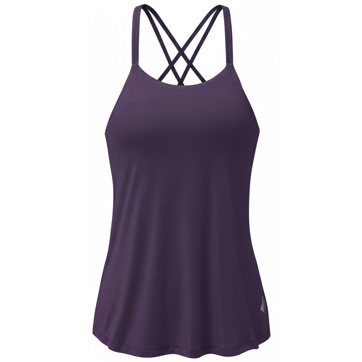 Yoga-Bra Spaghetti Top - dark violet - YOGISHOP