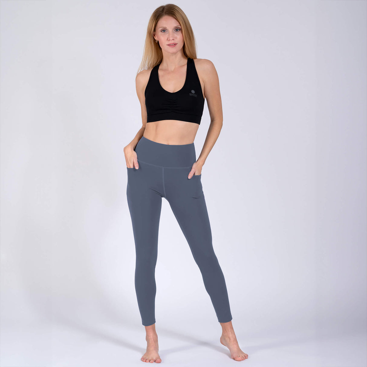 Yoga-Leggings Amalia - blue grey - YOGISHOP