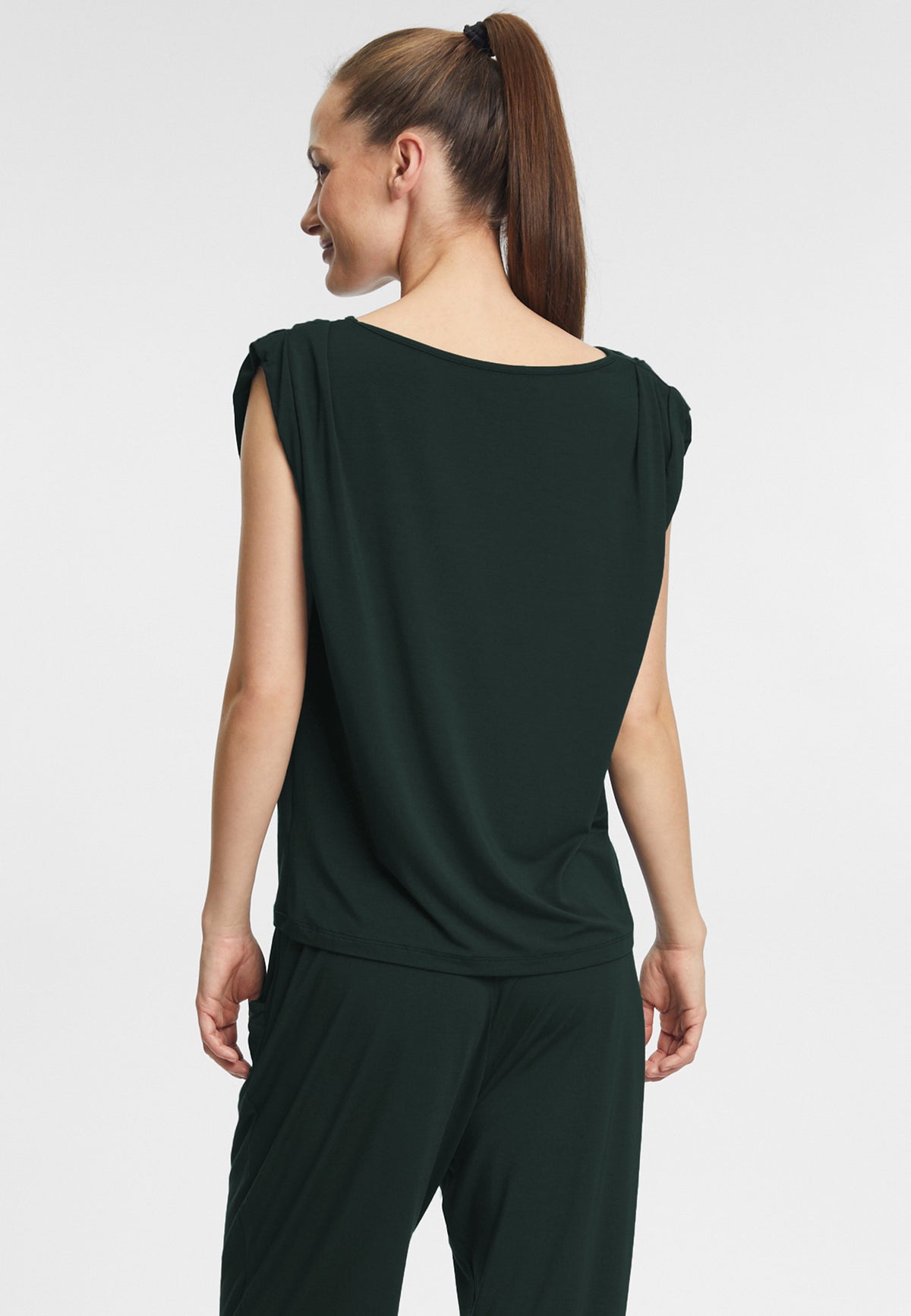 Yoga-Shirt loose foulds - dark forest