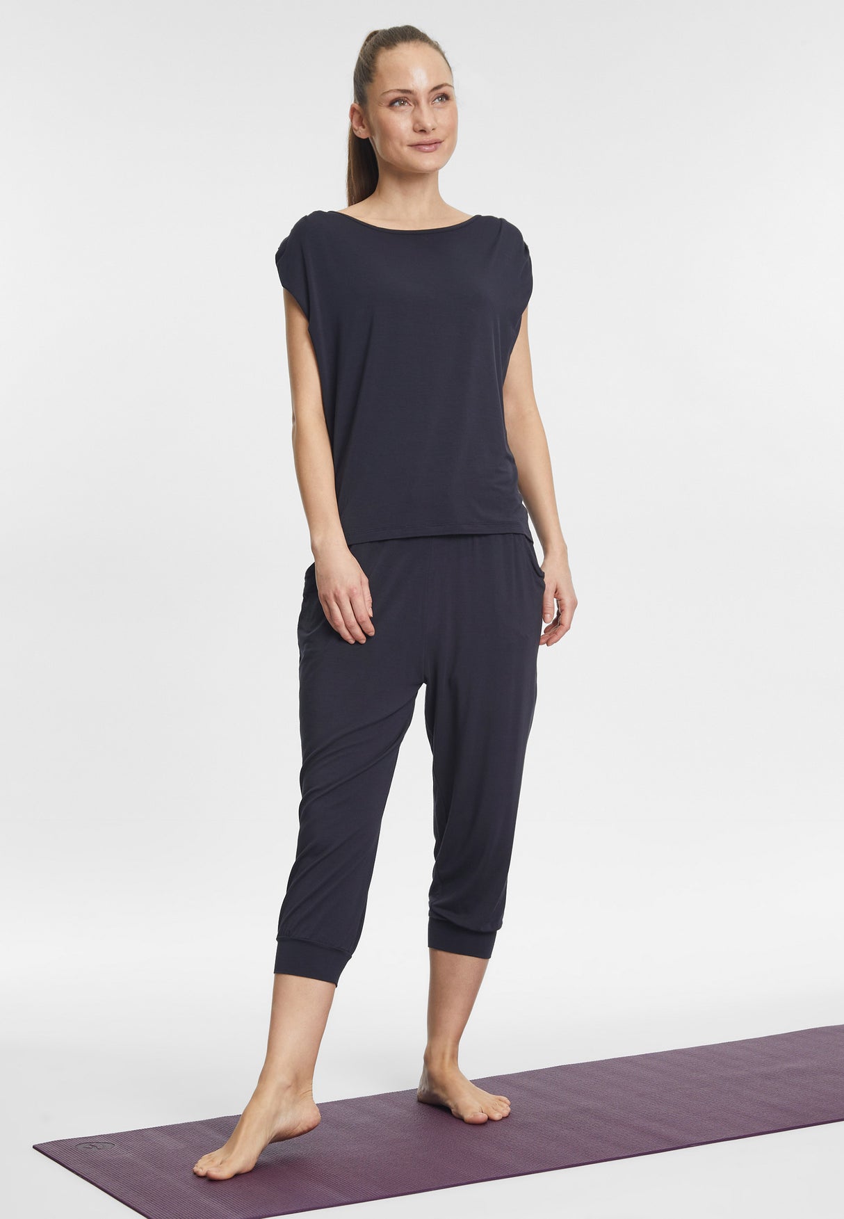 Yoga-Shirt loose foulds - midnight-blue - YOGISHOP