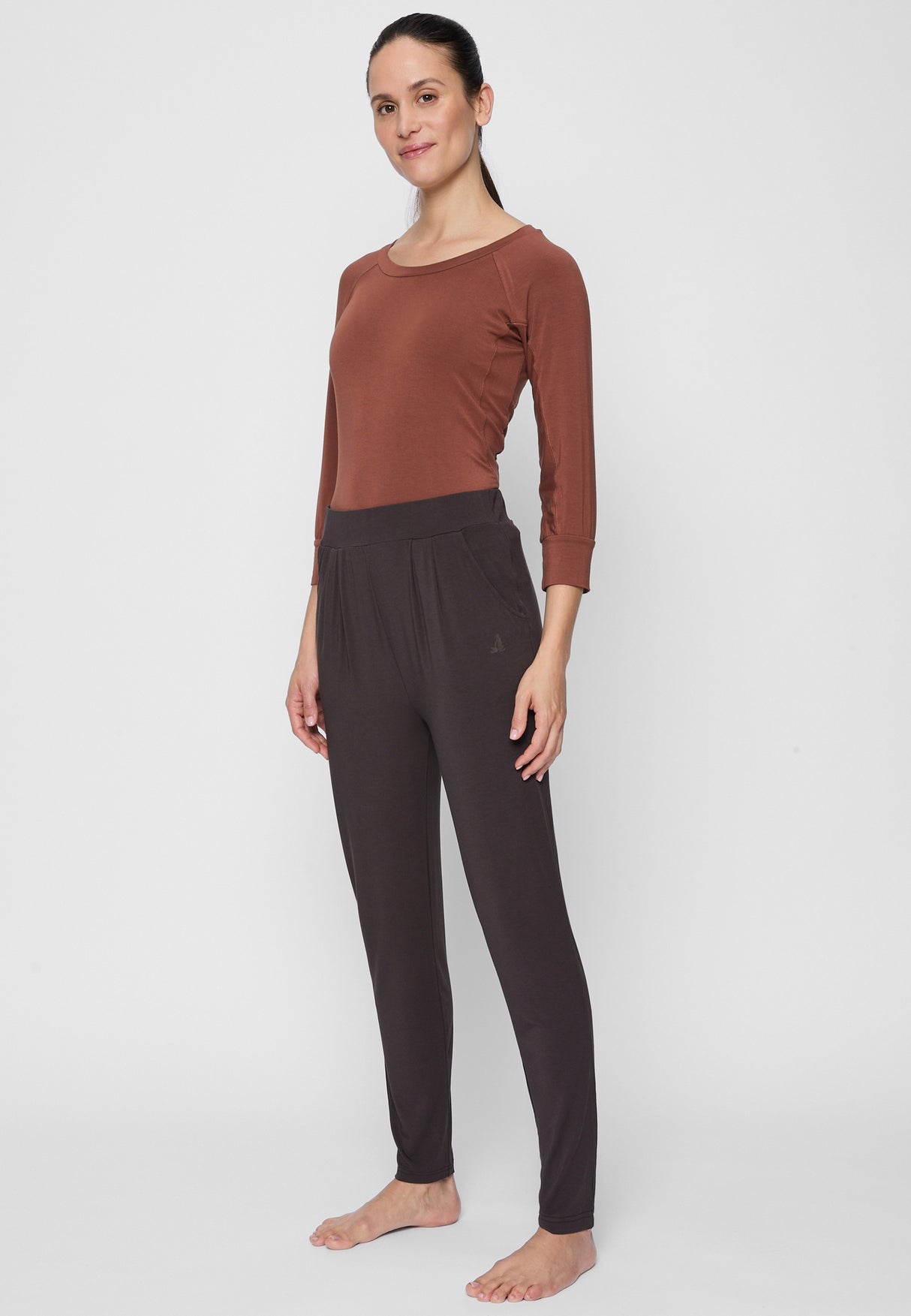 Long Pants, wide leg - dark-brown - YOGISHOP