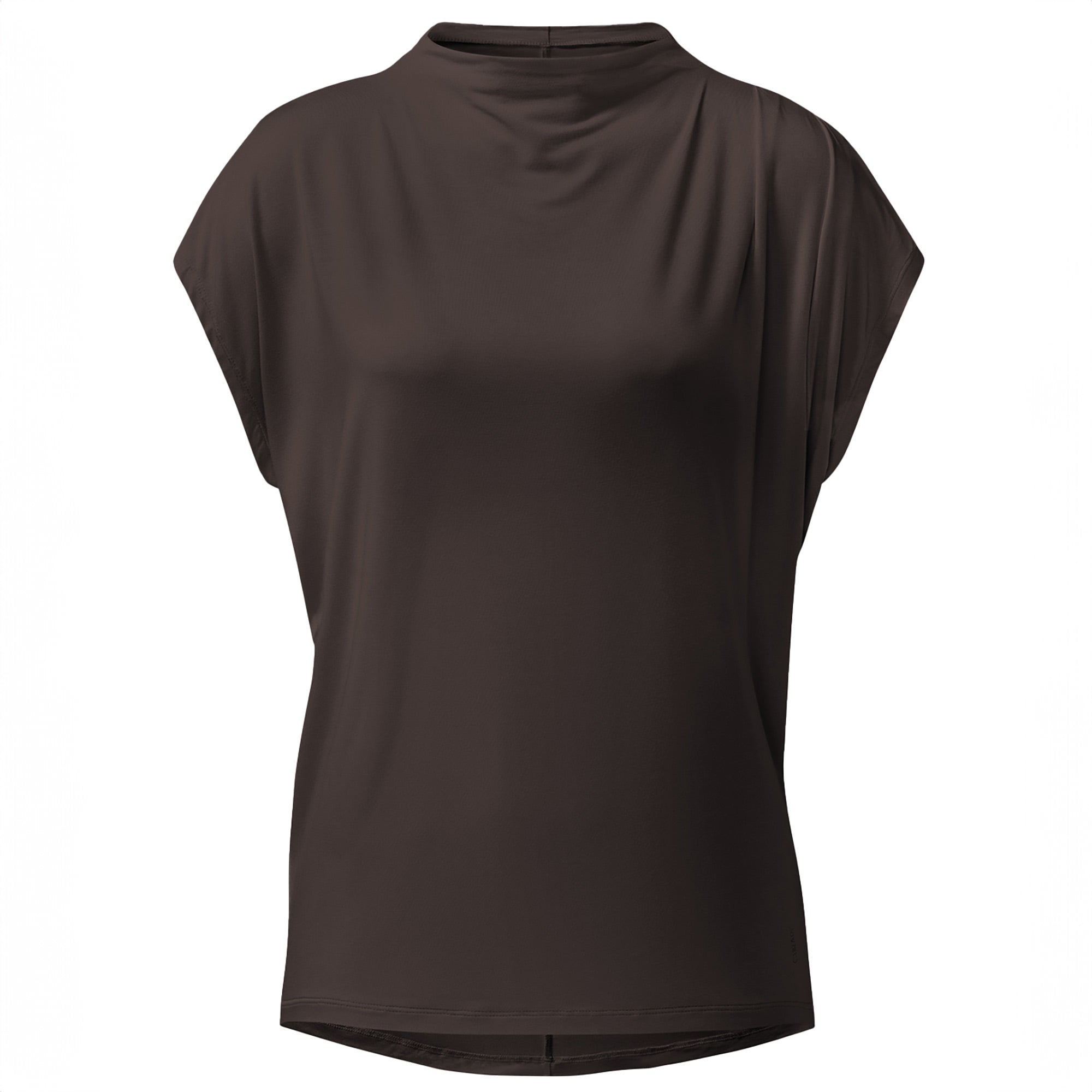Yoga-Top, turtle neck - dark-brown - YOGISHOP