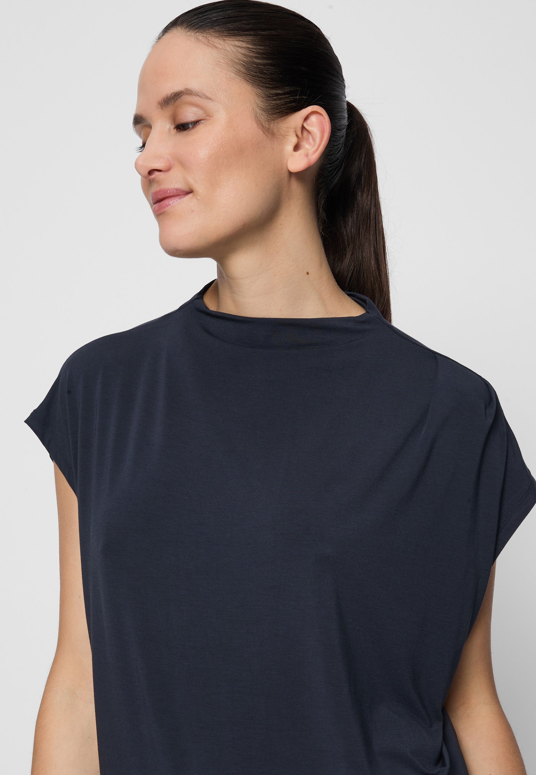 Yoga-Top, turtle neck - midnight-blue - YOGISHOP
