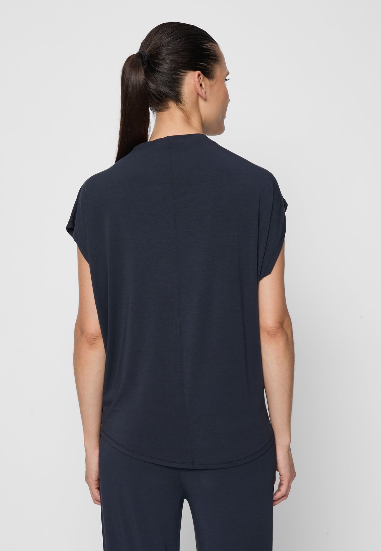 Yoga-Top, turtle neck - midnight-blue - YOGISHOP