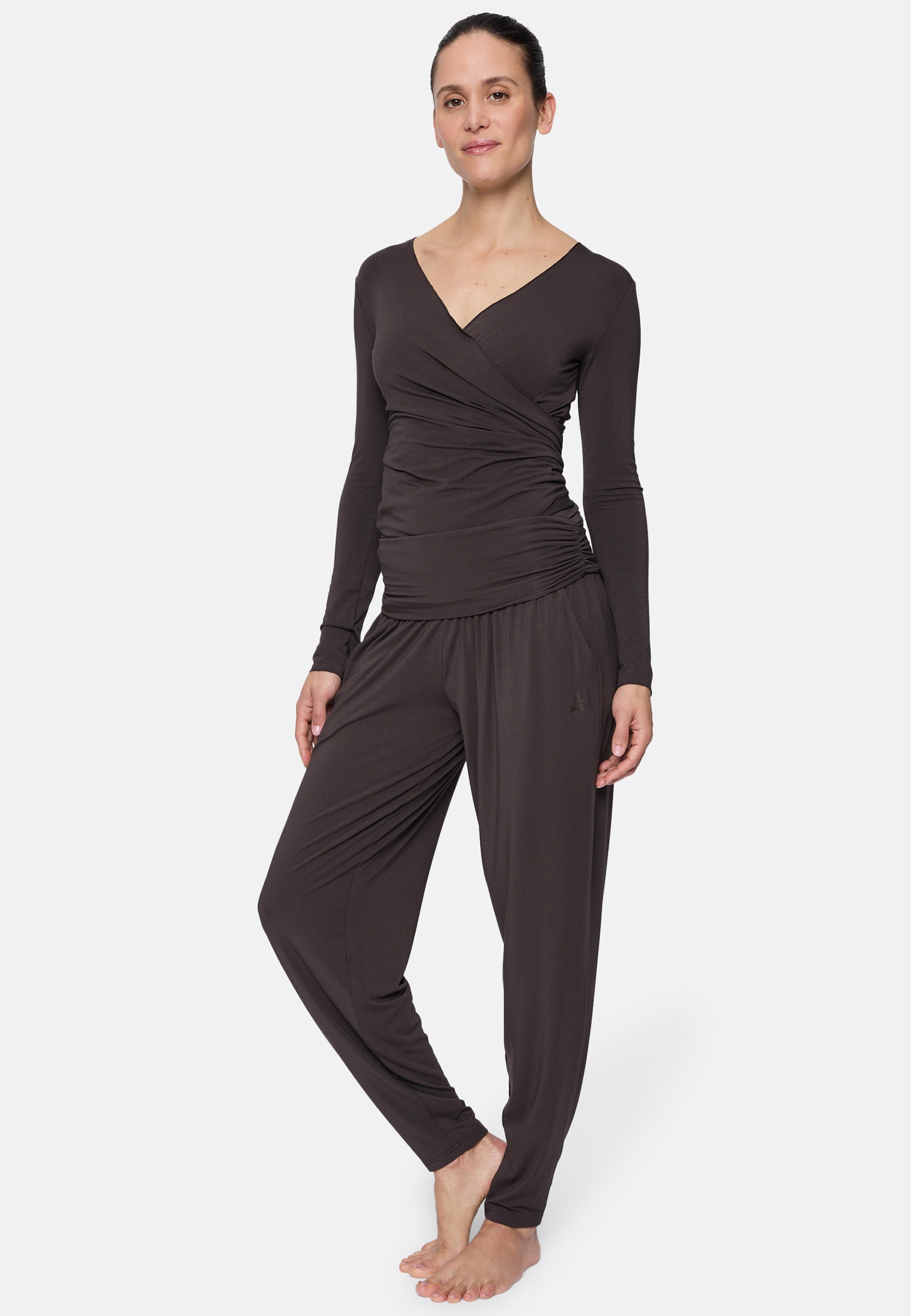 Yoga-Long-Pants, loose - dark-brown - YOGISHOP