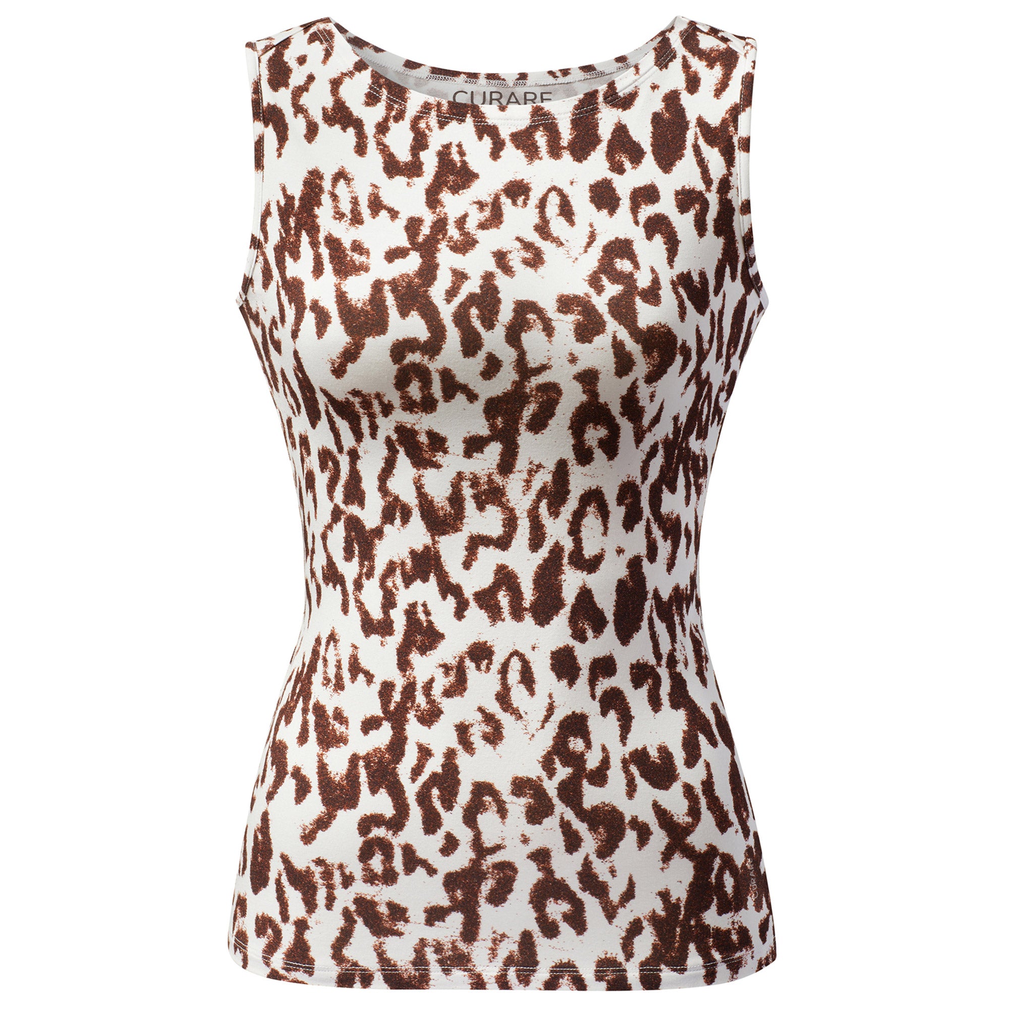 Yoga-Tank-Top Boatneck - brown leo - YOGISHOP