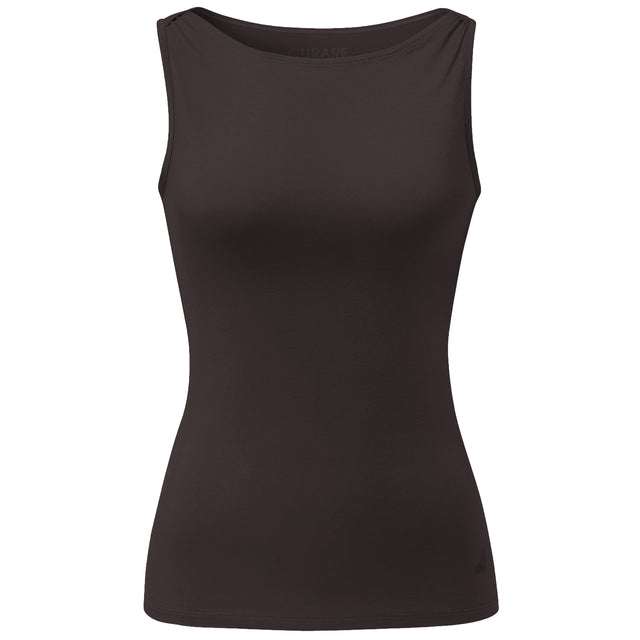 Yoga-Tank-Top Boatneck - dark-brown - YOGISHOP