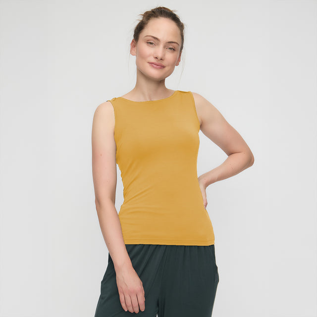 Yoga-Tank-Top Boatneck - gold rush - YOGISHOP