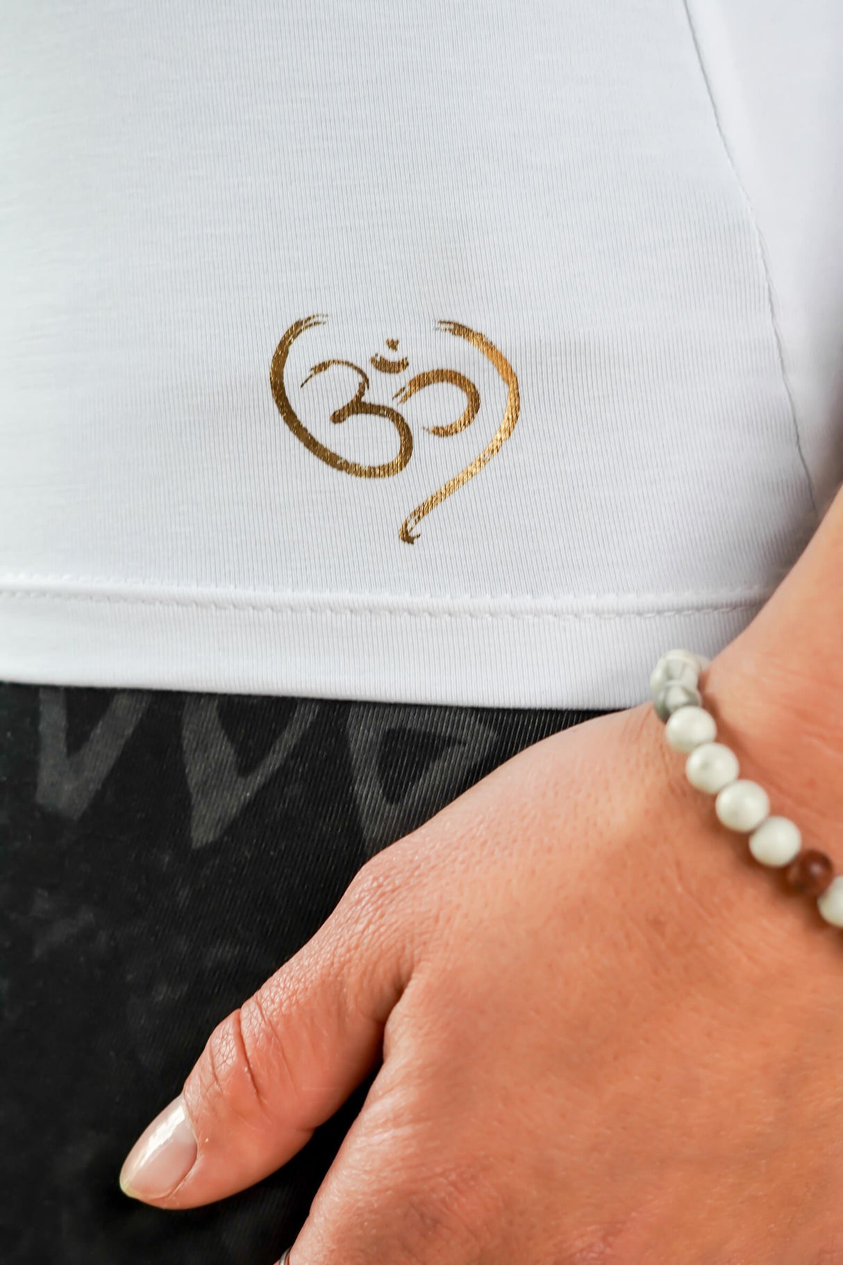 Yoga Top Bambus - high neck - weiß - YOGISHOP