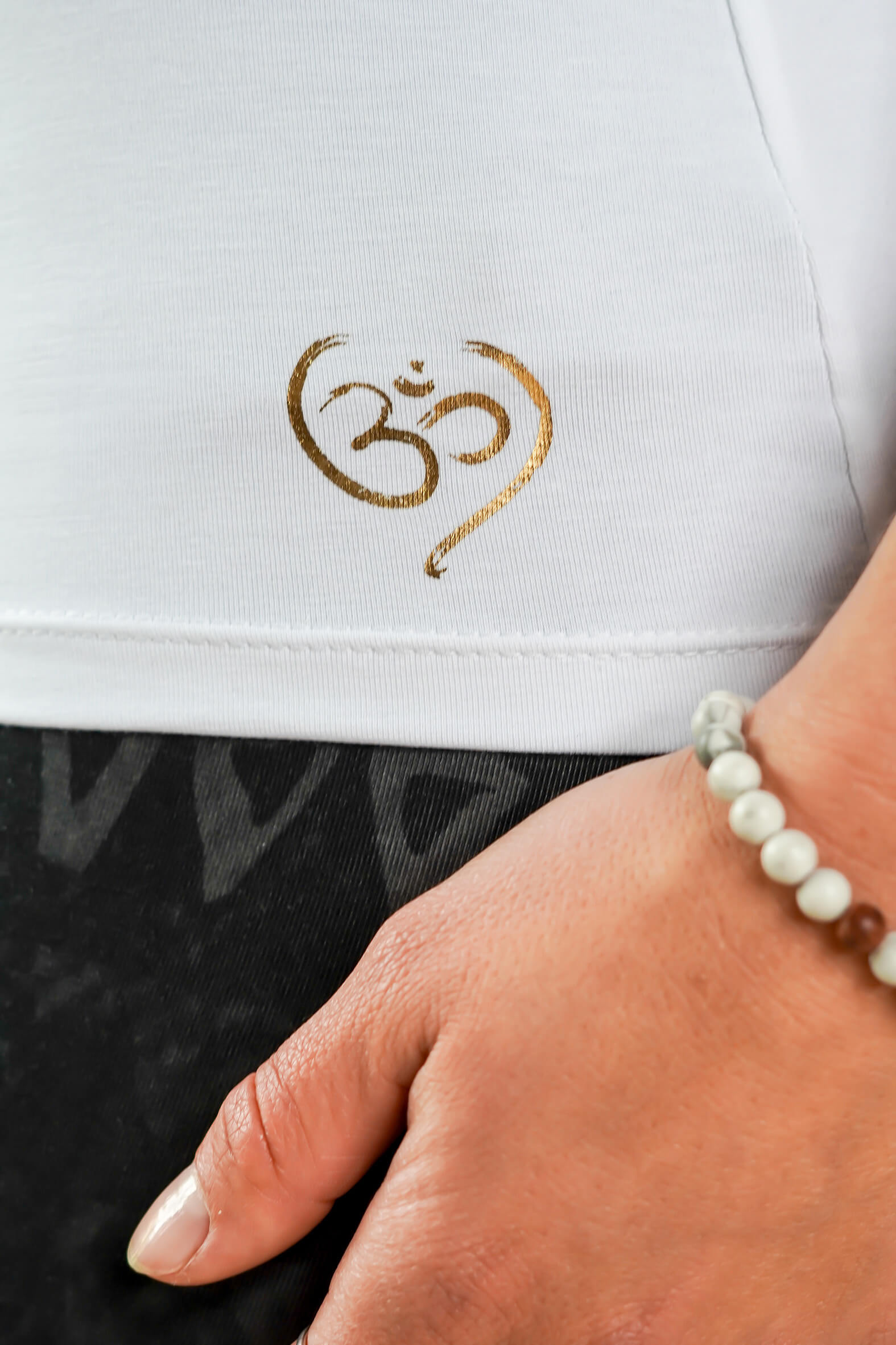 Yoga Top Bambus - high neck - weiß - YOGISHOP