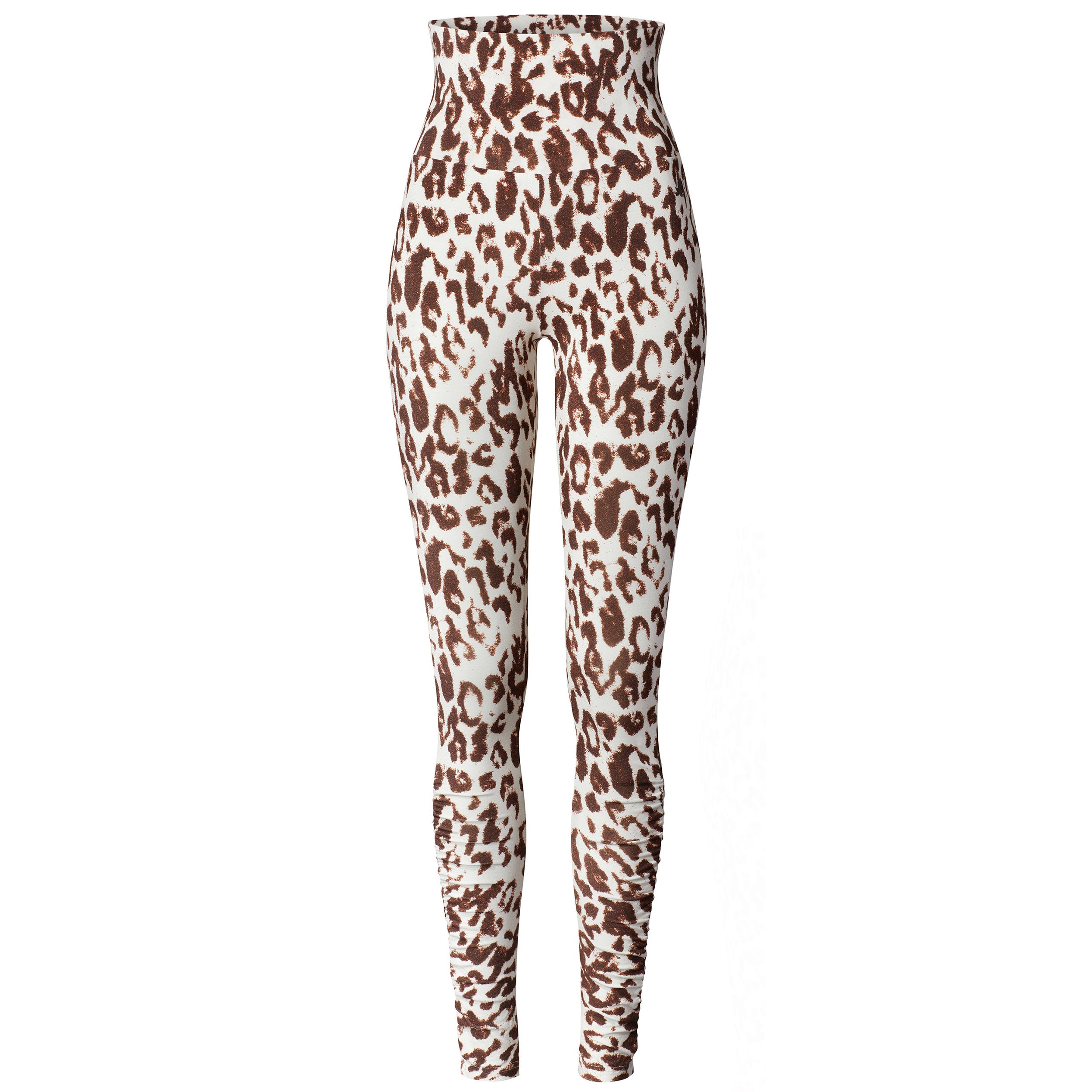 Yoga-Leggings, roll down - brown leo - YOGISHOP