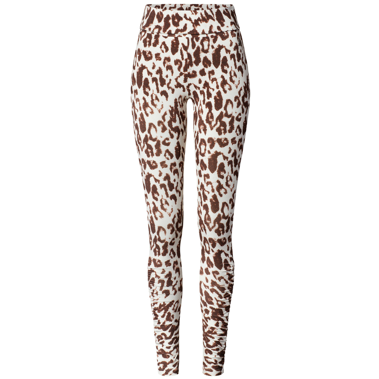 Yoga-Leggings, roll down - brown leo - YOGISHOP