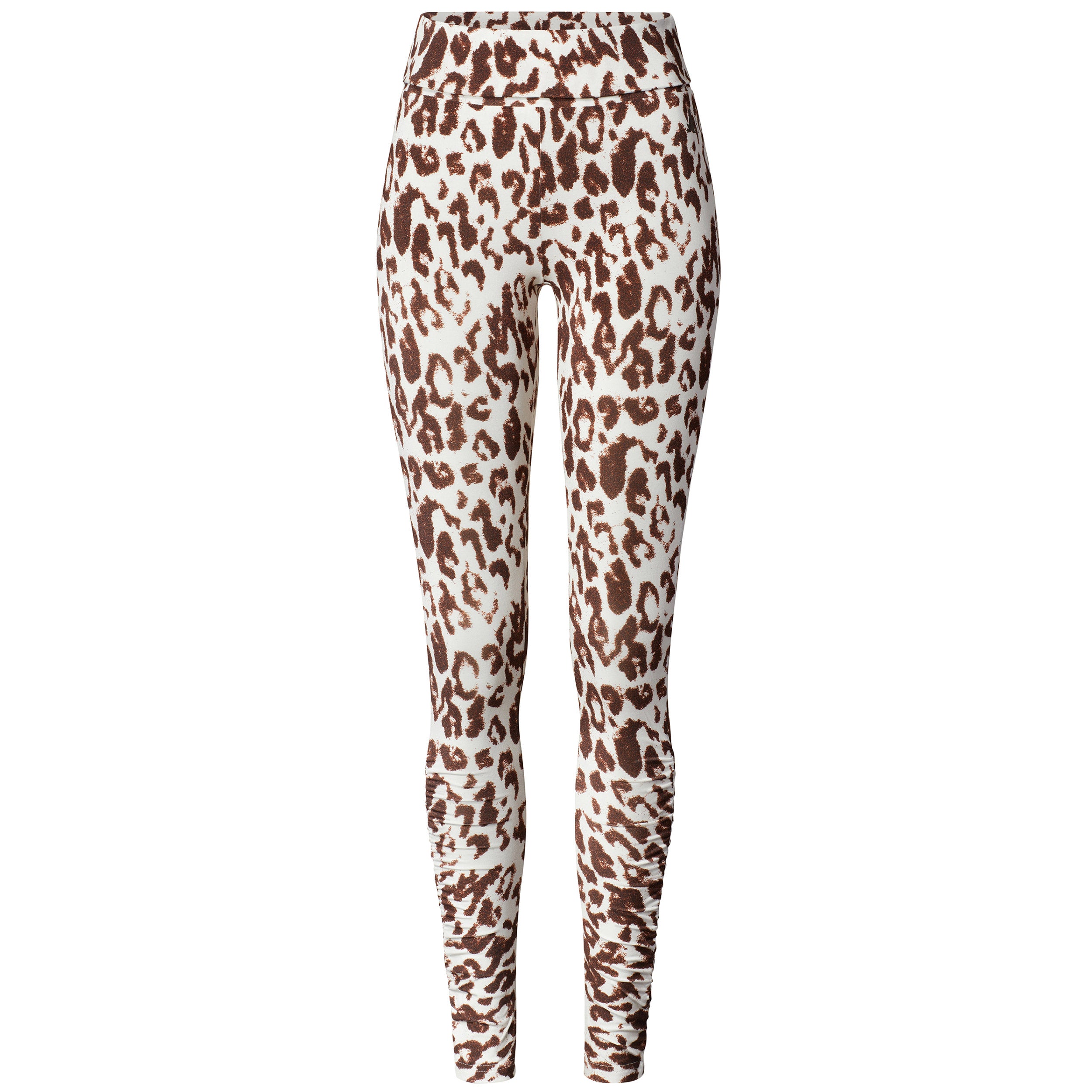 Yoga-Leggings, roll down - brown leo - YOGISHOP
