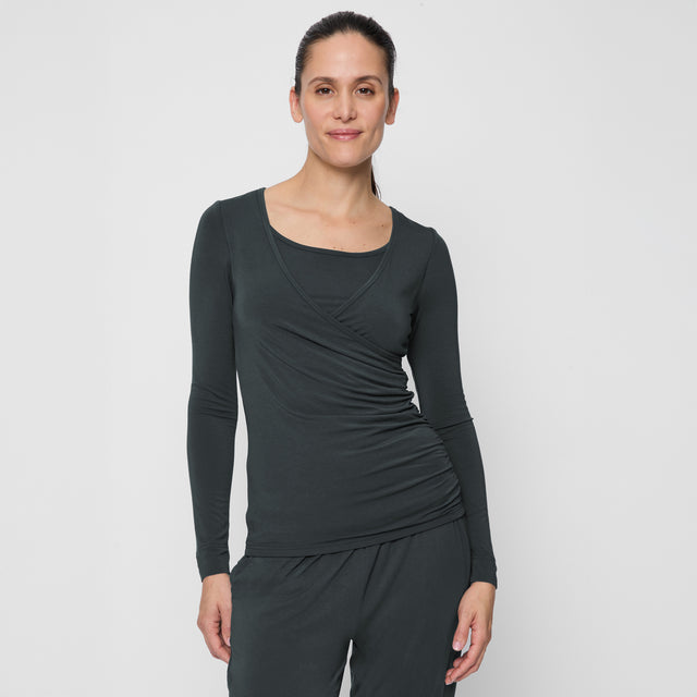 Wrap-Shirt - dark forest - YOGISHOP