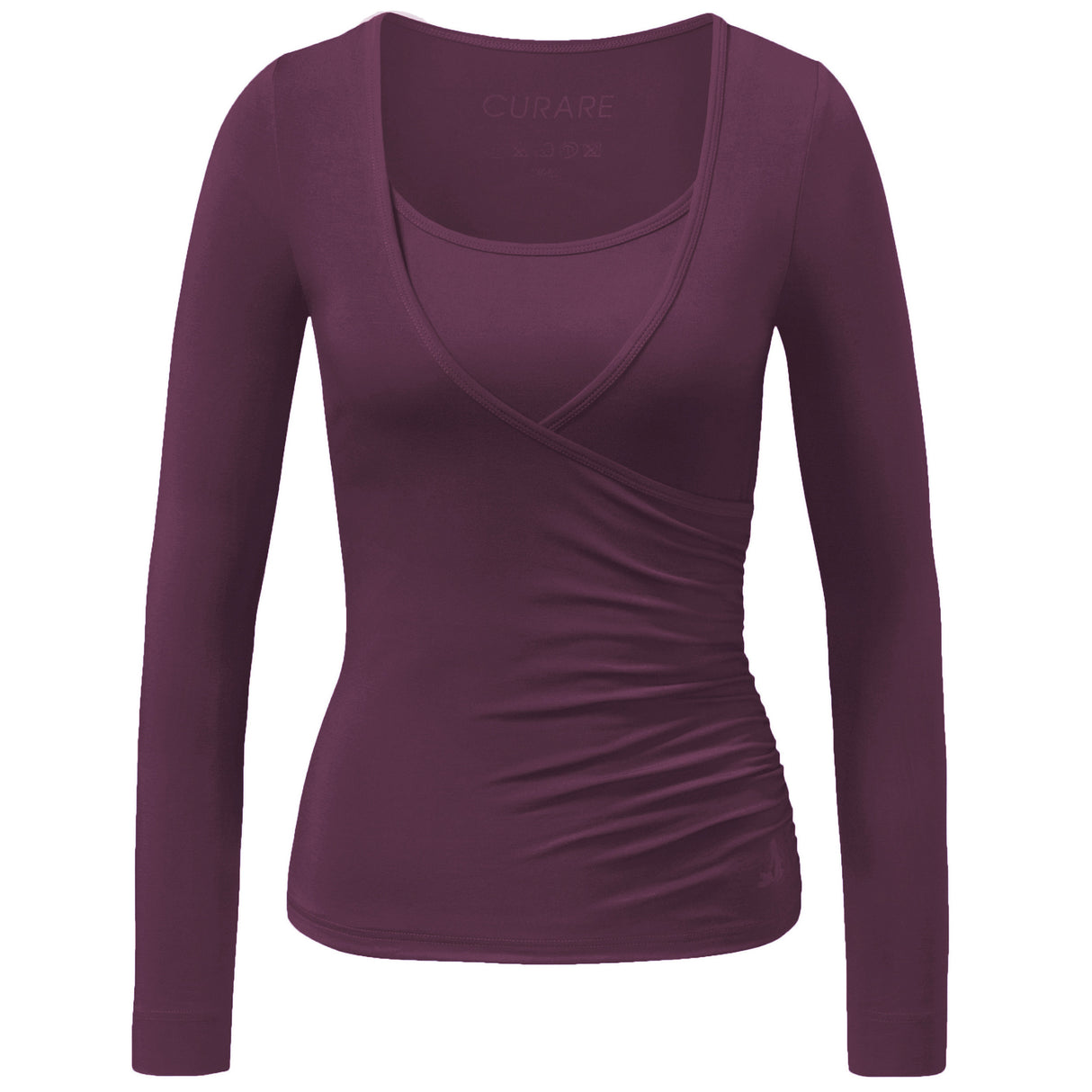 Wrap-Shirt - dark plum - YOGISHOP