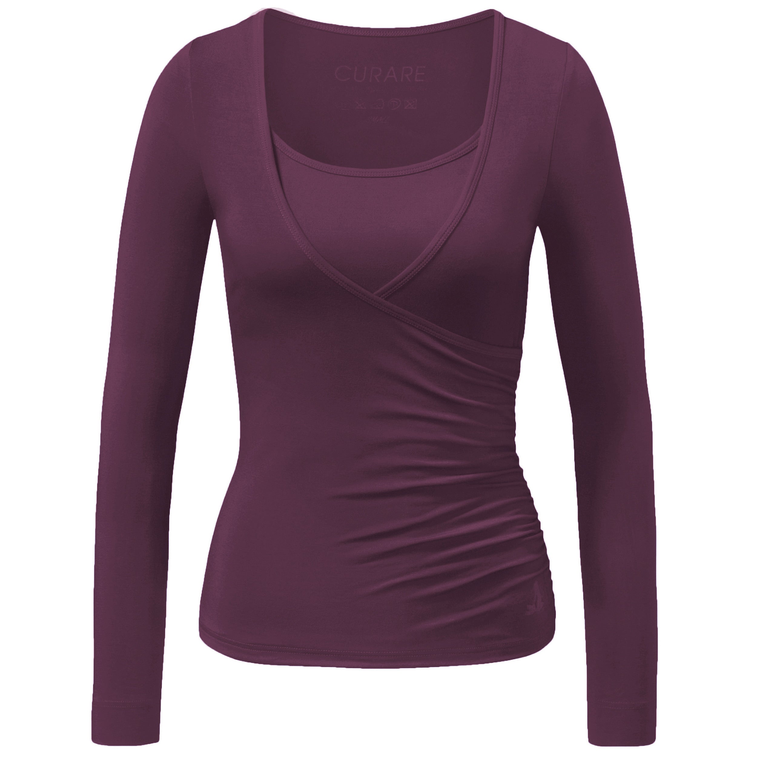 Wrap-Shirt - dark plum - YOGISHOP
