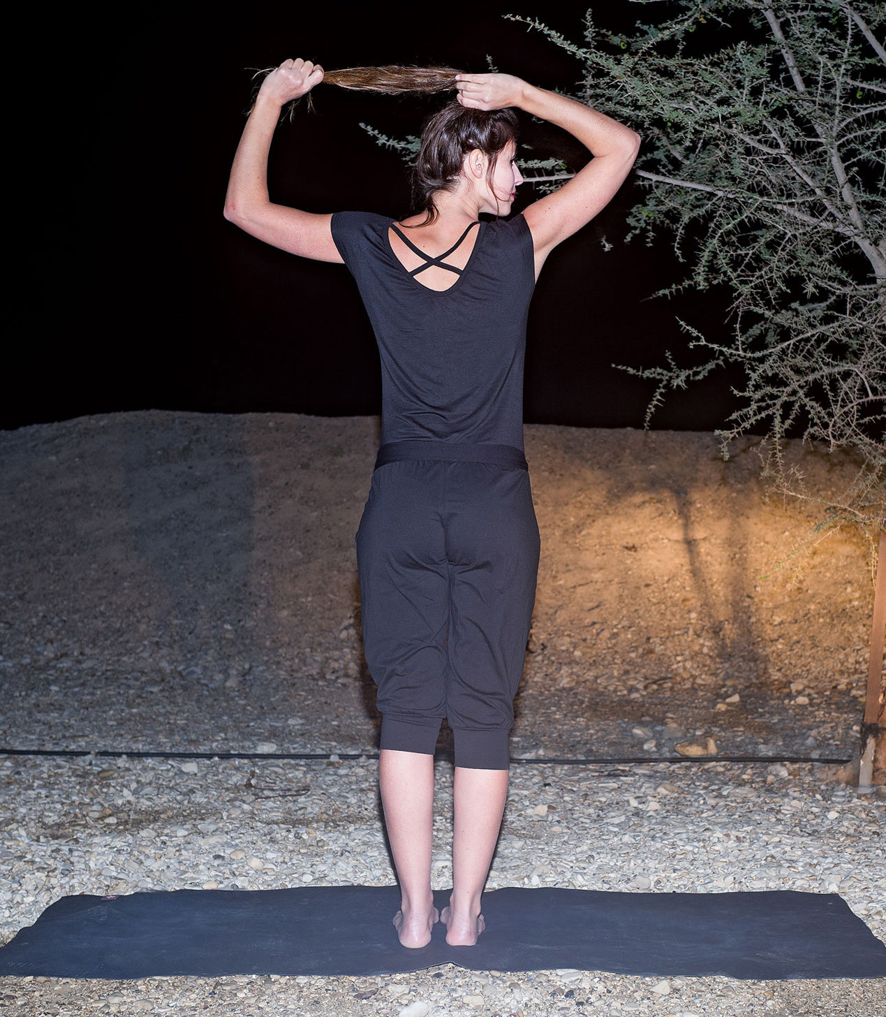 3/4 Jumpsuit "Chandra" - black - YOGISHOP