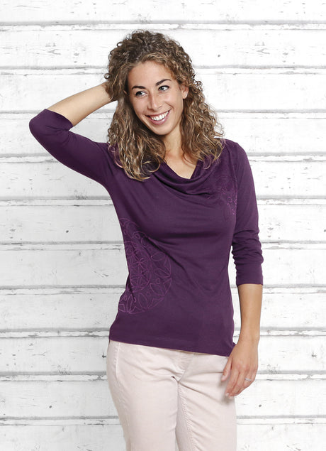 3/4-Shirt "Surya" - aubergine - YOGISHOP