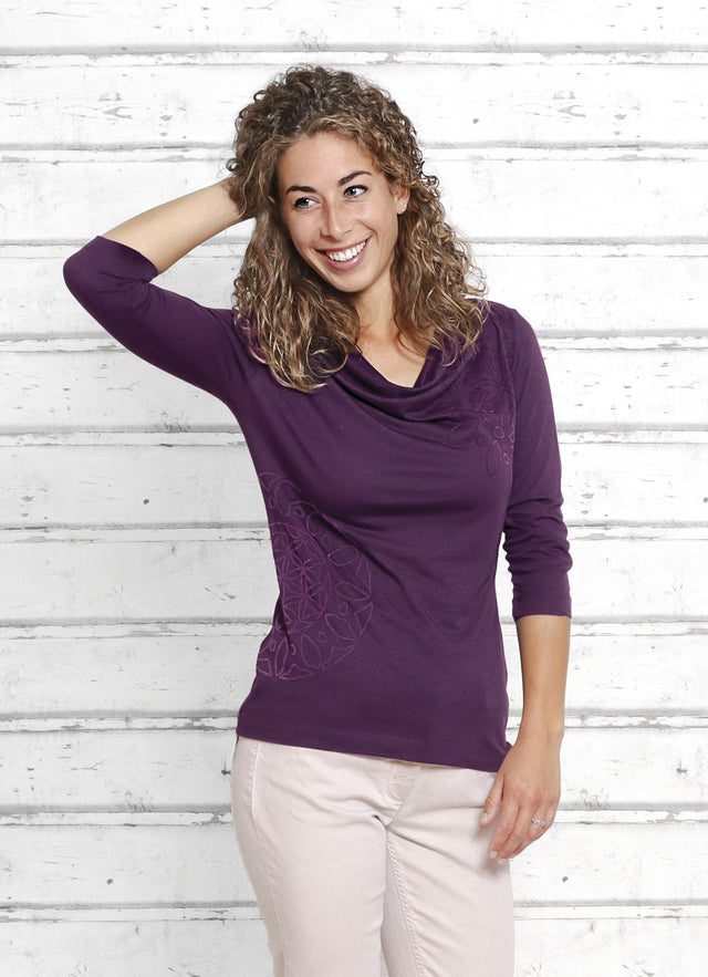 3/4-Shirt "Surya" - aubergine - YOGISHOP