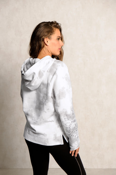 Yoga Hoodie Buddha - silbergrau - YOGISHOP