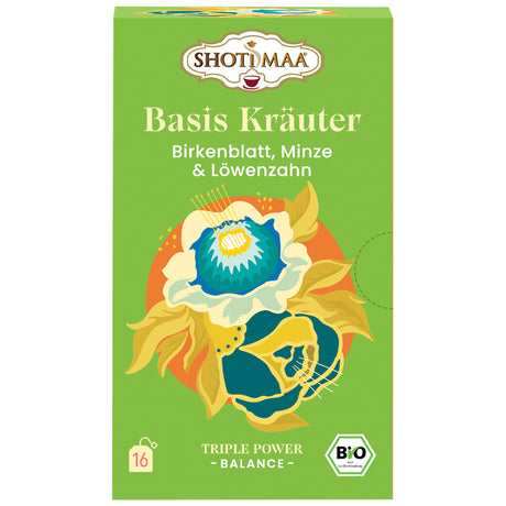 Bio Basis Kräuter Tee - Birkenblatt Minze & Löwenzahn, 32 g - YOGISHOP