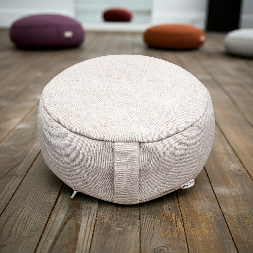 Meditationskissen rund - jute - YOGISHOP