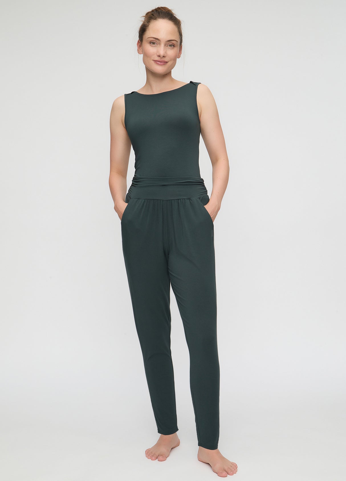 Yoga-Long-Pants, loose - dark forest - YOGISHOP
