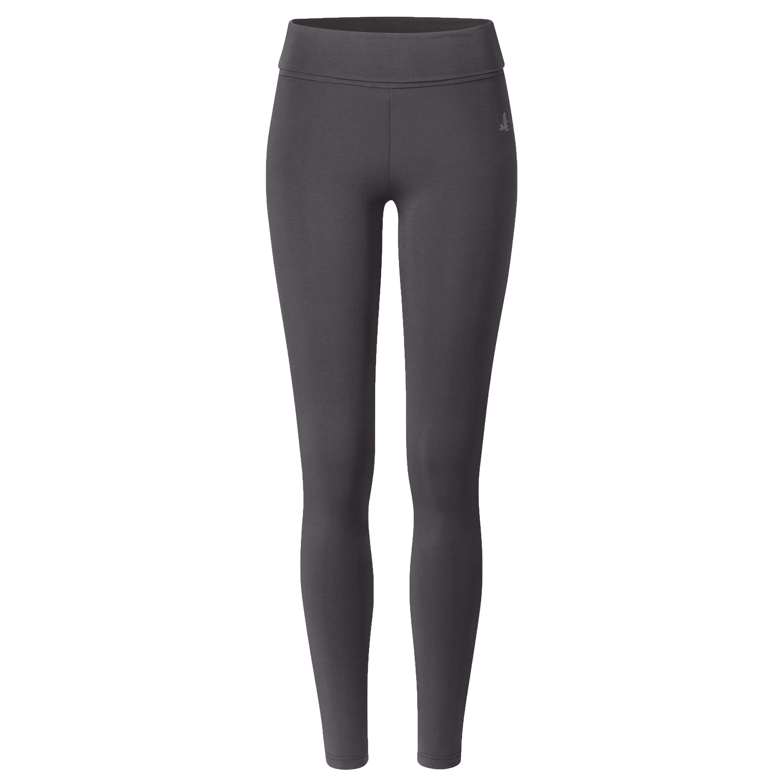 Yoga-Leggings, roll down - grau aubergine - YOGISHOP
