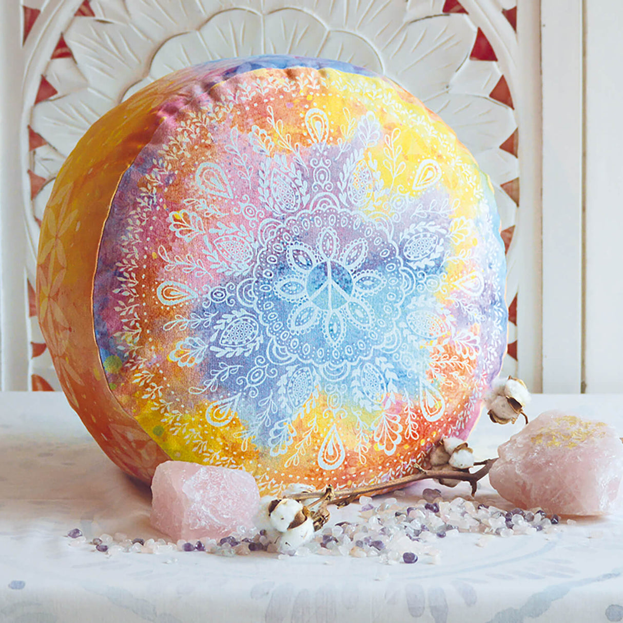 Meditationskissen rund, bunt - YOGISHOP