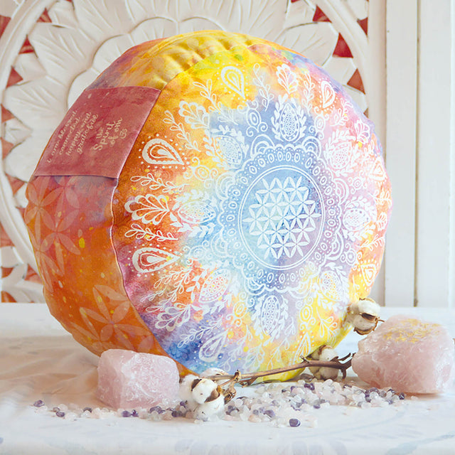 Meditationskissen rund, bunt - YOGISHOP