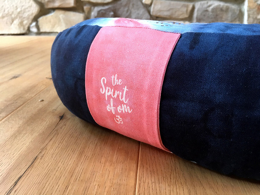 Meditationskissen Halbmond, indigo/peach - YOGISHOP
