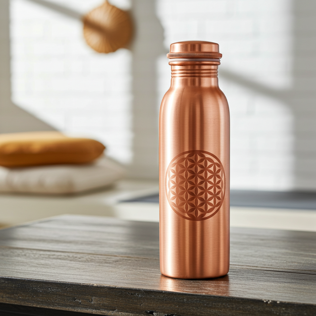 Bottiglia di rame Fiore della Vita, 0,75 l