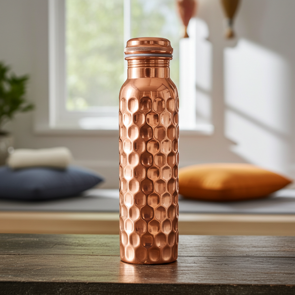 Koperen fles diamant, 0,9 l