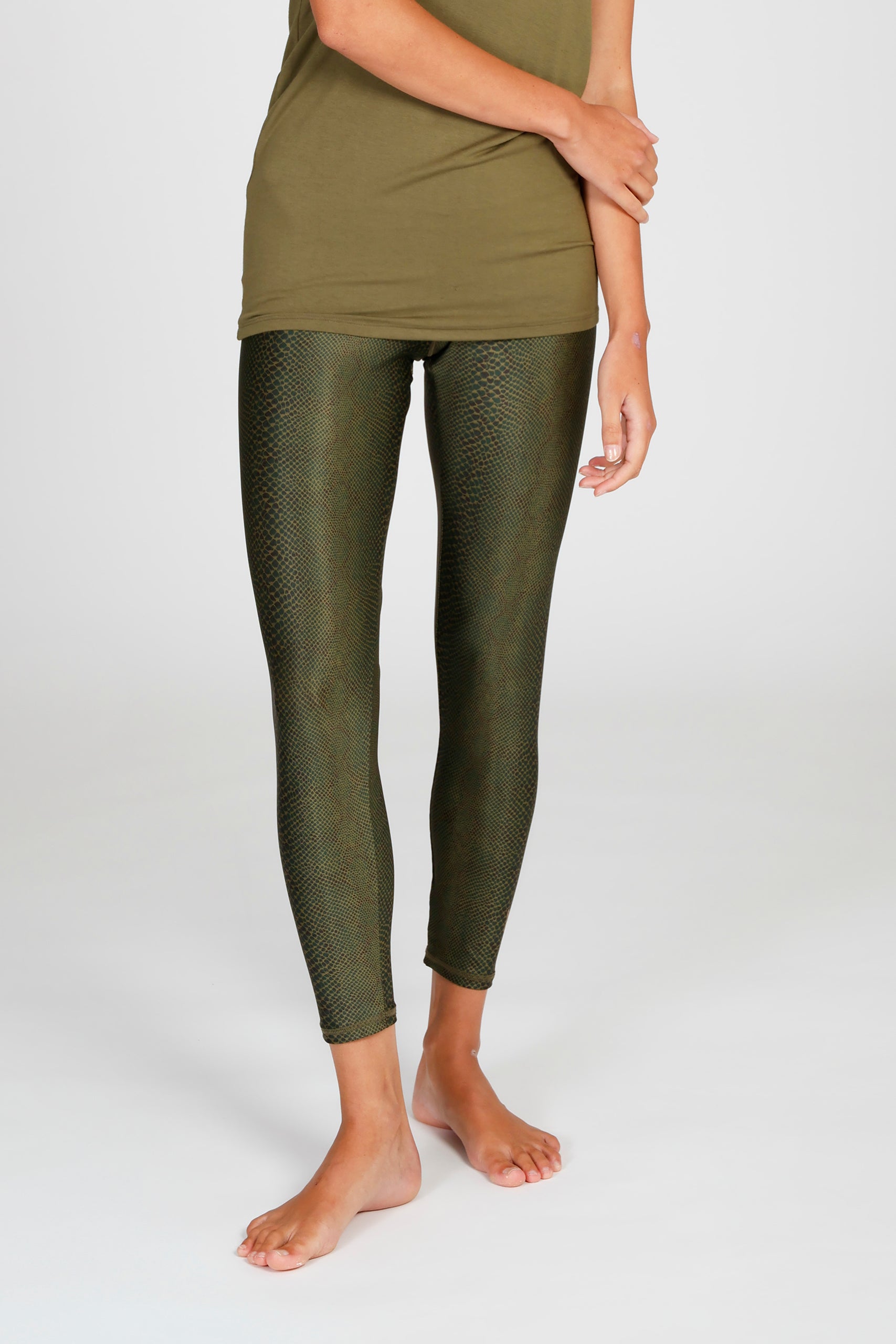 Yoga-Leggings Lux - snake olive - YOGISHOP