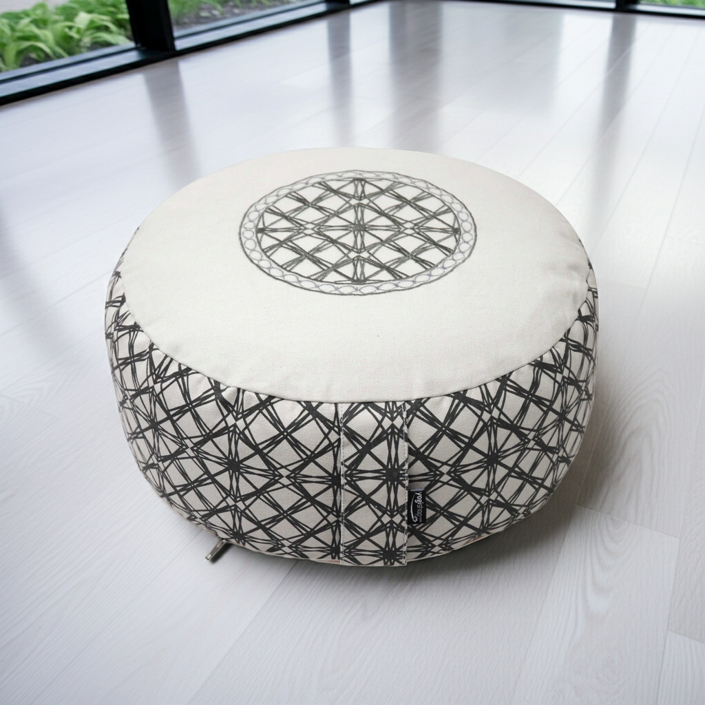 Meditationskissen rund - vintage - organic cotton - ø 36cm x 15cm - YOGISHOP
