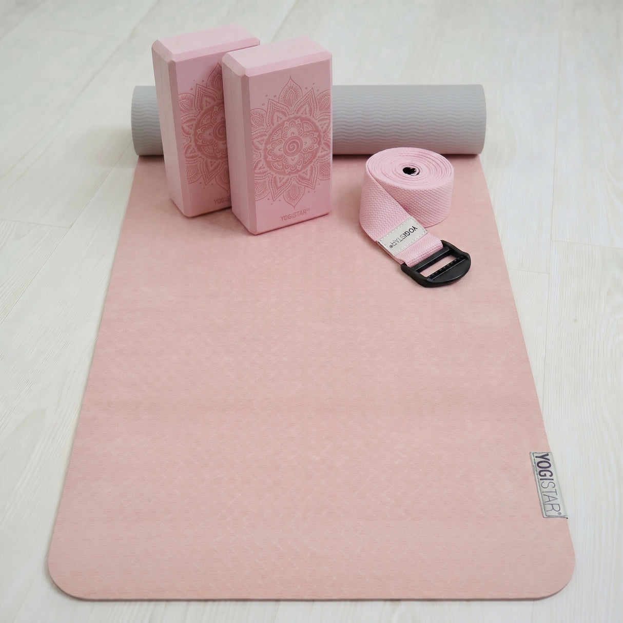 Yoga set Pro Edition - velvet rose (Yoga mat + 2 yoga blocks + 1 strap)