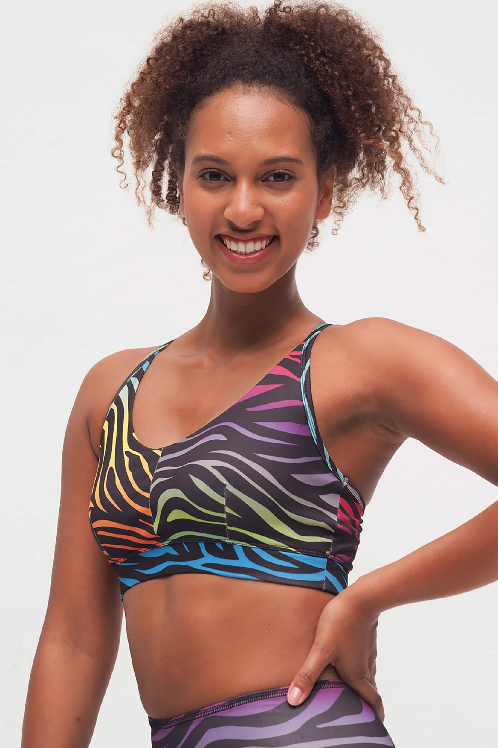 Yoga Bra Amba zebra - rainbow - YOGISHOP