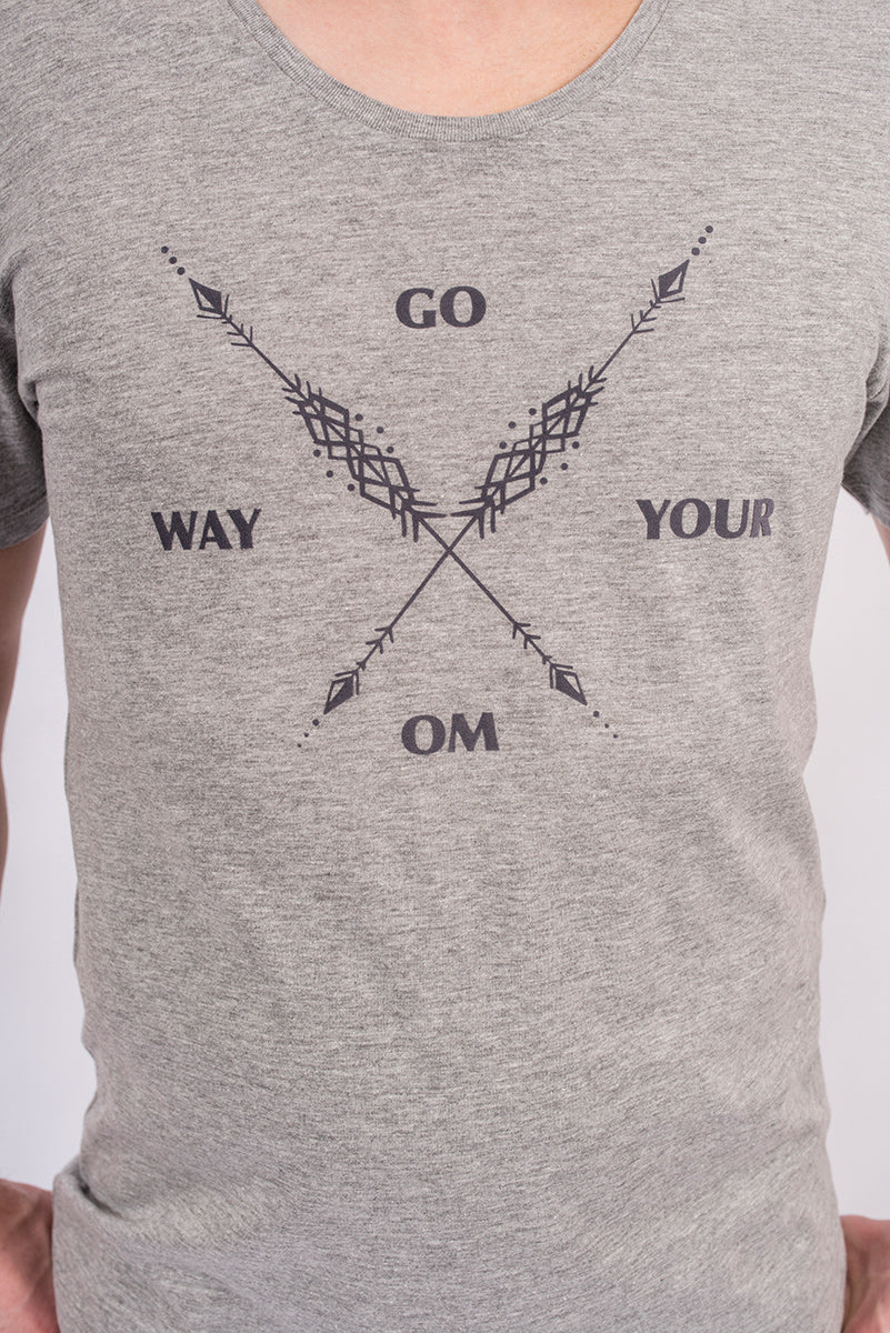 Shirt "Arrow Warrior", men - grey - YOGISHOP