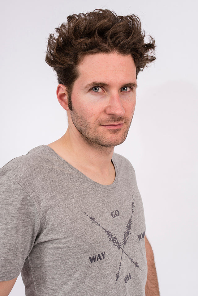 Shirt "Arrow Warrior", men - grey - YOGISHOP
