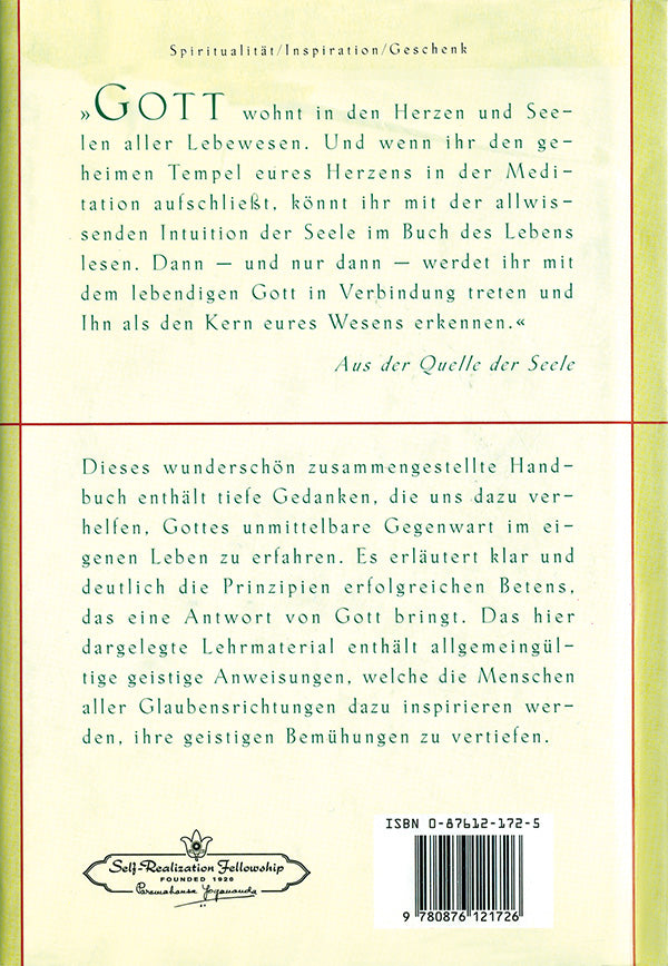 Aus der Quelle der Seele -  Wege zum erfolgreichen Beten von Paramahansa Yogananda - YOGISHOP