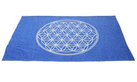 Baumwolldecke Blume des Lebens - blau - YOGISHOP